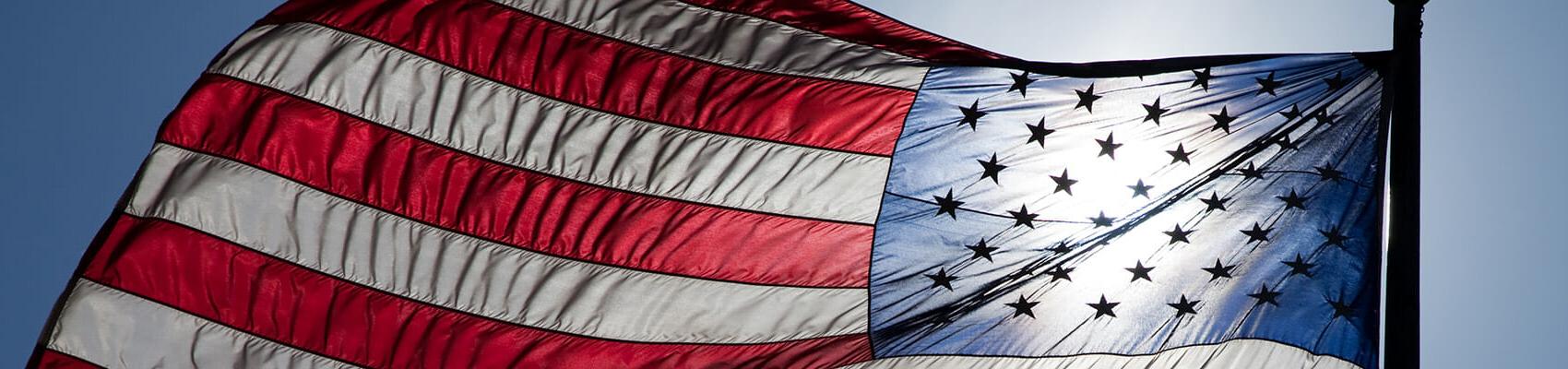 American flag waving in the wind